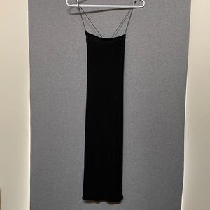 Black 90s Style Slip Cut-out Dress